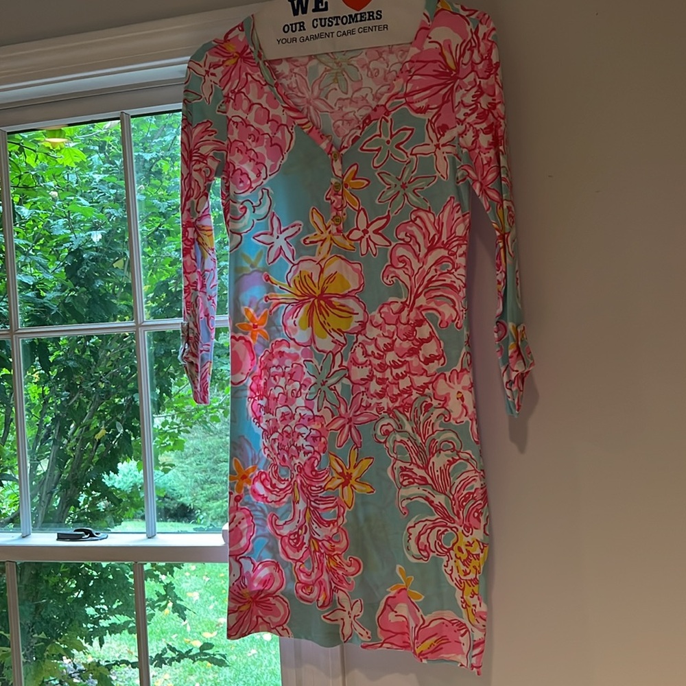 Lilly Pulitzer Palmetto Dress size S Lolita Breakwater Blue Pima Cotton